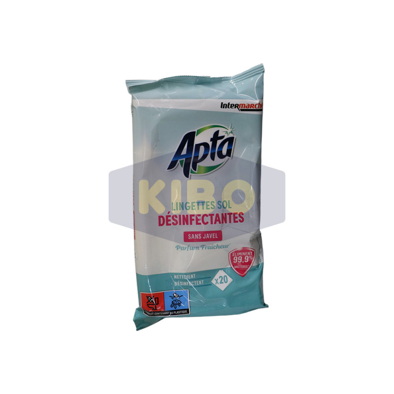 Lingettes sol désinfectantes menthe et eucalyptus x20