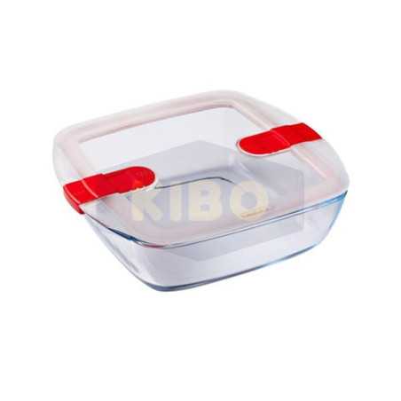 Plat rond en verre avec couvercle Cook & Heat 20x18cm
