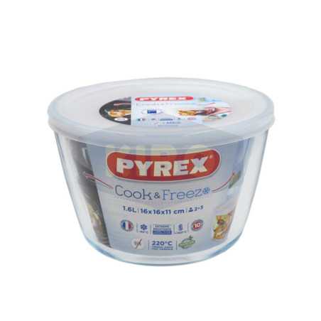Plat rond en verre avec couvercle Cook & Freez 1