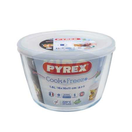 Plat rond en verre avec couvercle Cook & Freez 1