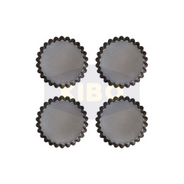 Set 4 moules à tartelette avec fond amovible métal Asimetria Ø10cm