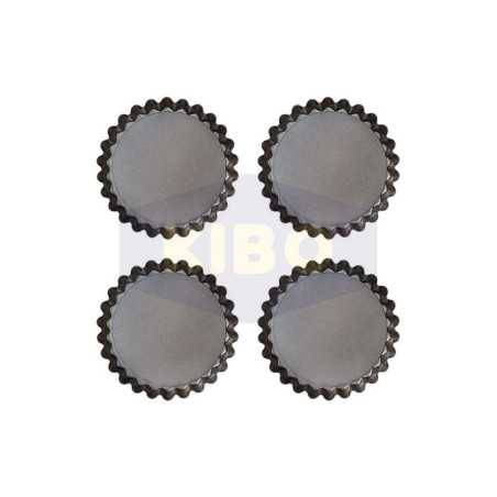 Set 4 moules à tartelette avec fond amovible métal Asimetria Ø10cm