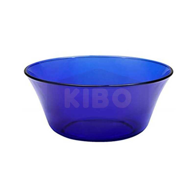 Duralex Freshbox Saladier Rond 17 Cm Avec Couvercle Bleu – Verre Trempé, Micro-ondes (sans Couvercle), Lave-vaisselle, Fabriqué En France