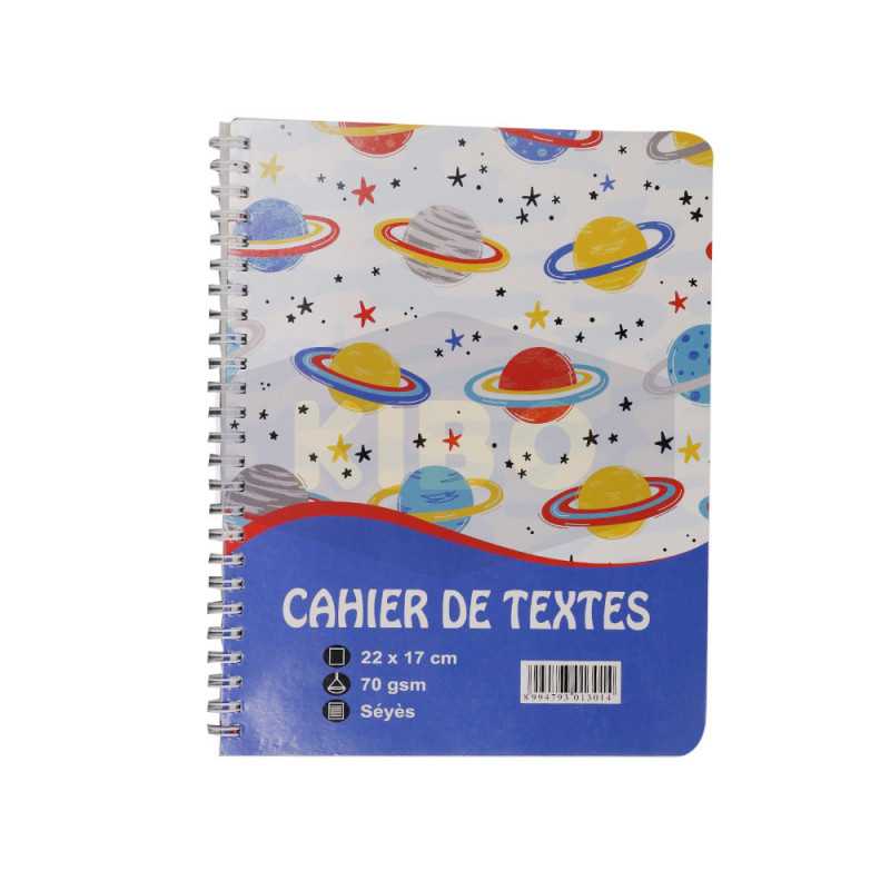 Cahier de texte intégral  124pages 17X22cm  70g