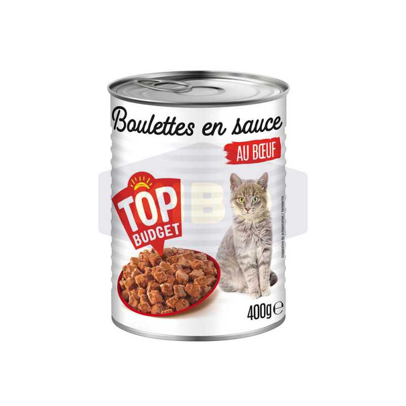 Boulettes en sauce au buf pour chat 400g