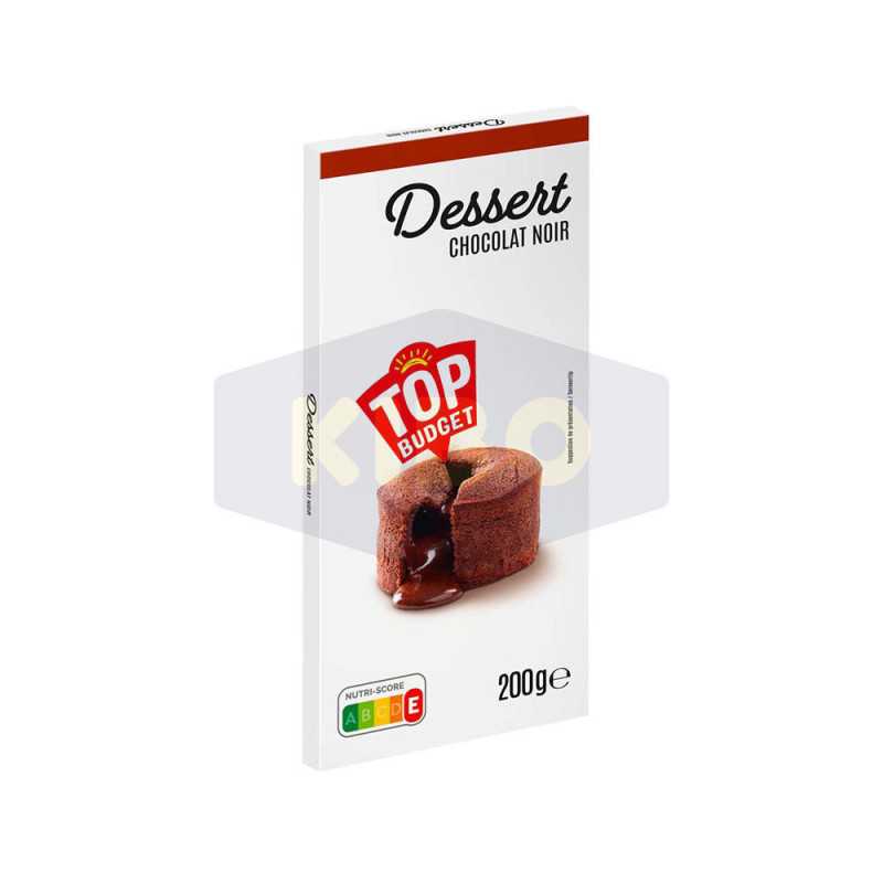 Tablette de chocolat noir à pâtisserie 200g