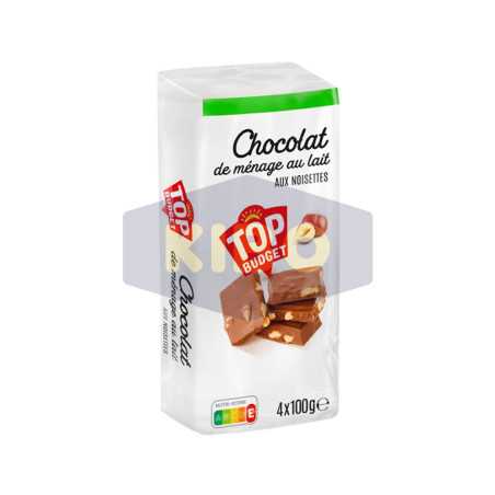 Tablette de chocolat  ménage au lait et noisettes 400g