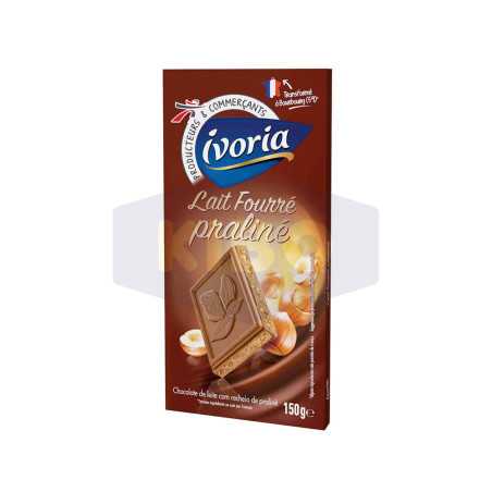 Tablette de chocolat au lait fourré praliné