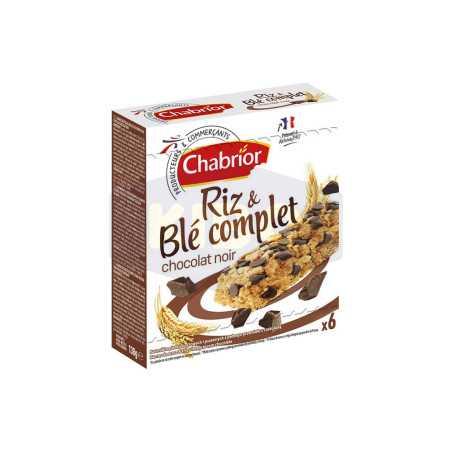 Barres de céréales au riz et blé complet au chocolat noir 6x138g