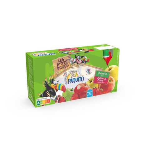 Compote pomme et pomme fraise allégée en sucres 12x90g
