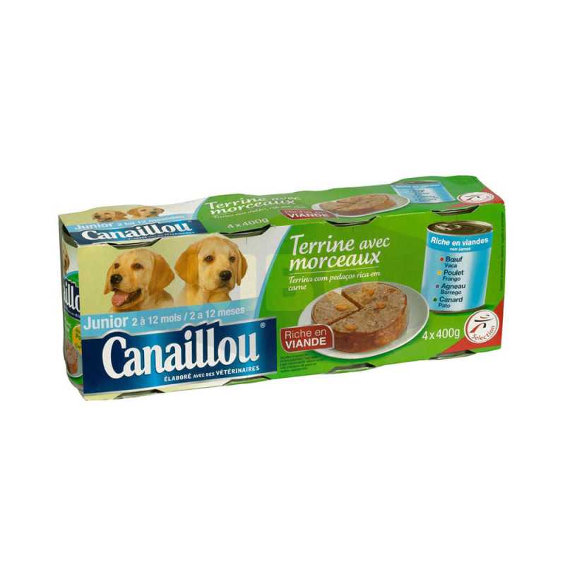 Terrine à la viande et aux légumes pour chien junior 4x400g