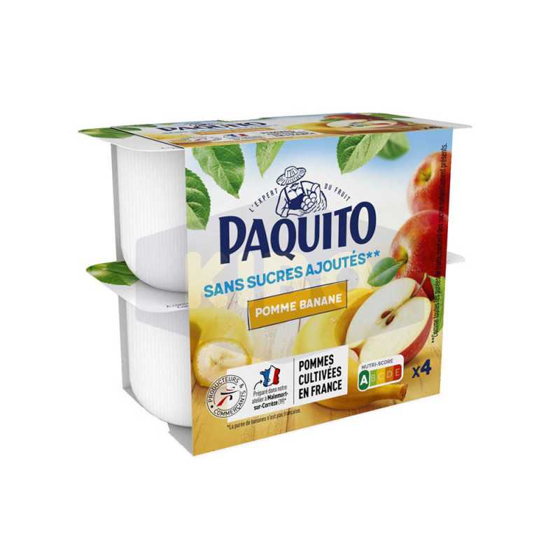 Compote pomme banane sans sucre ajouté 4x100g