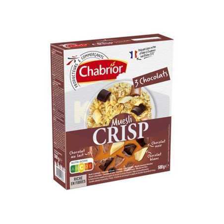 Muésli crisp 3 chocolats 500g