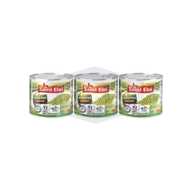 Petits pois à l'étuvée extra-fins 3x140g