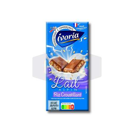 Tablette de chocolat au lait Alpin riz croustillant 2x100g