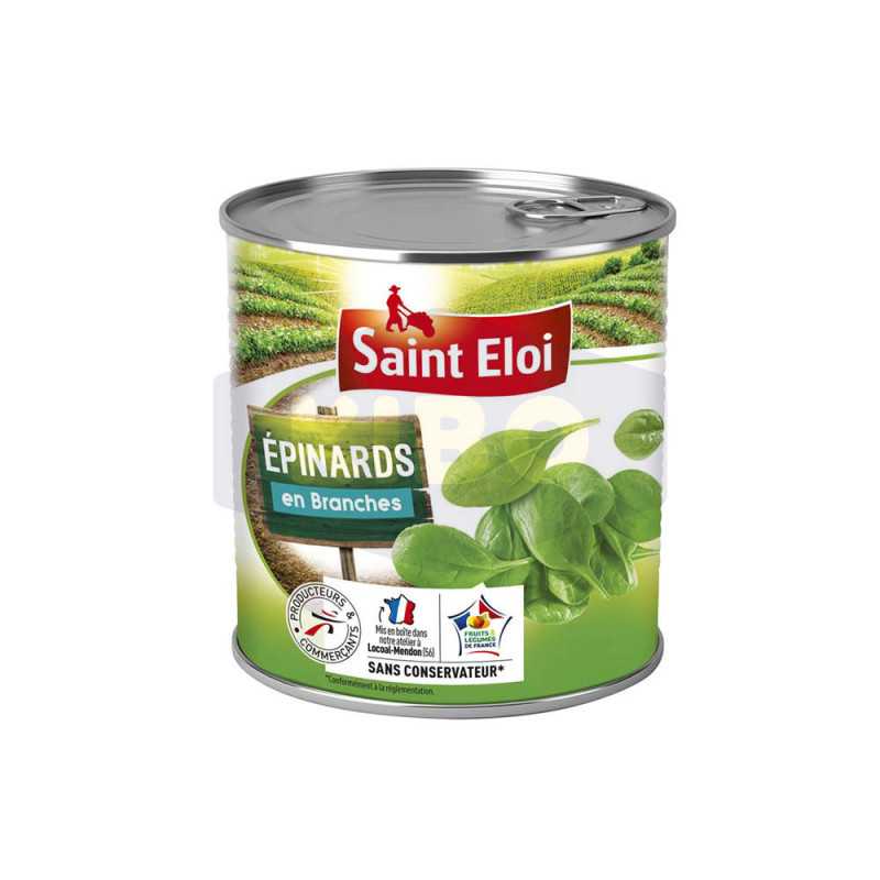 Epinards en branches en conserve 4/4 530g